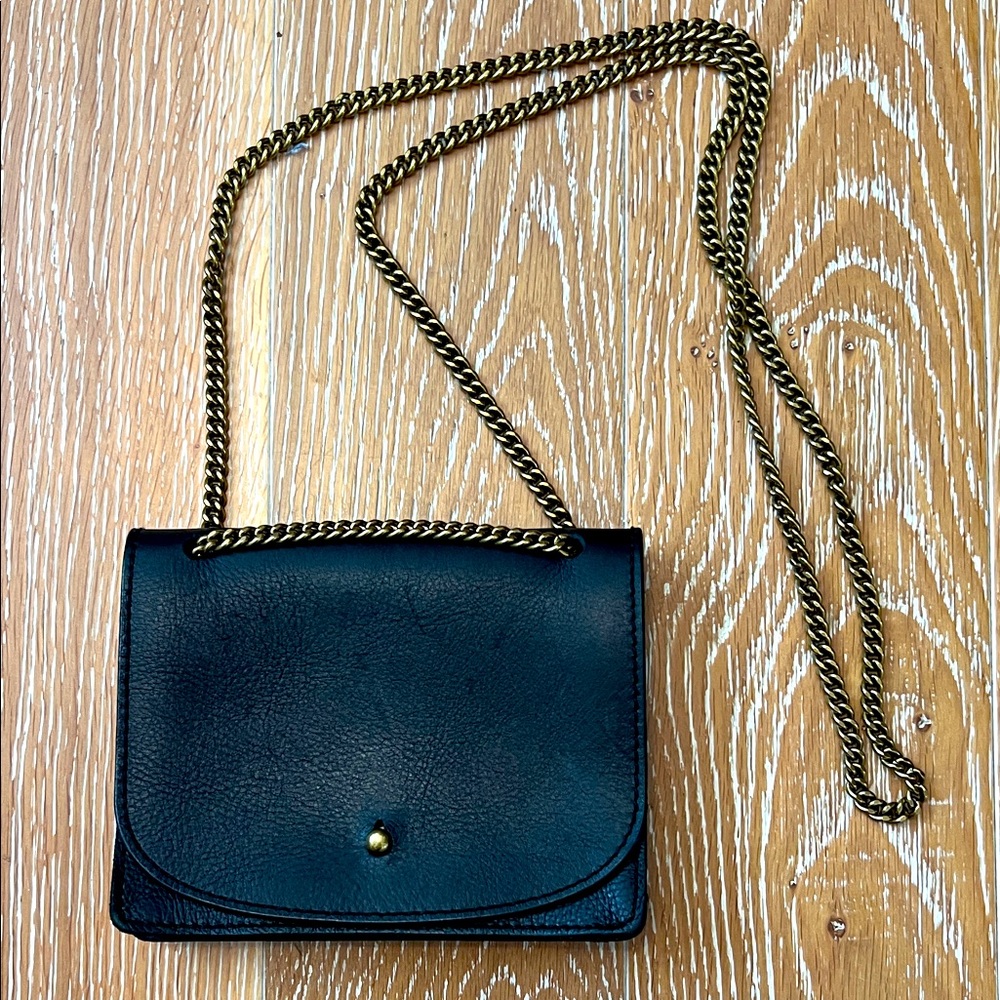 Madewell black leather mini crossbody